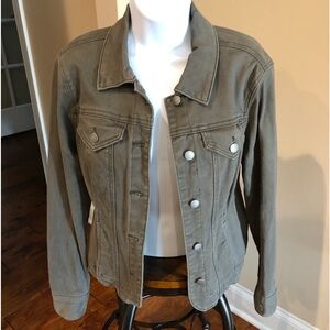 CharterClub Jean Shop Olive Green Ladies Denim Jacket - Size XS